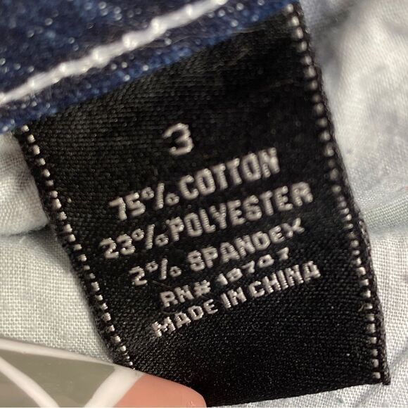 Rampage Distress Fade Straight Leg Stretch Jeans Blue Juniors 3 Low Rise Y2K - Picture 7 of 10